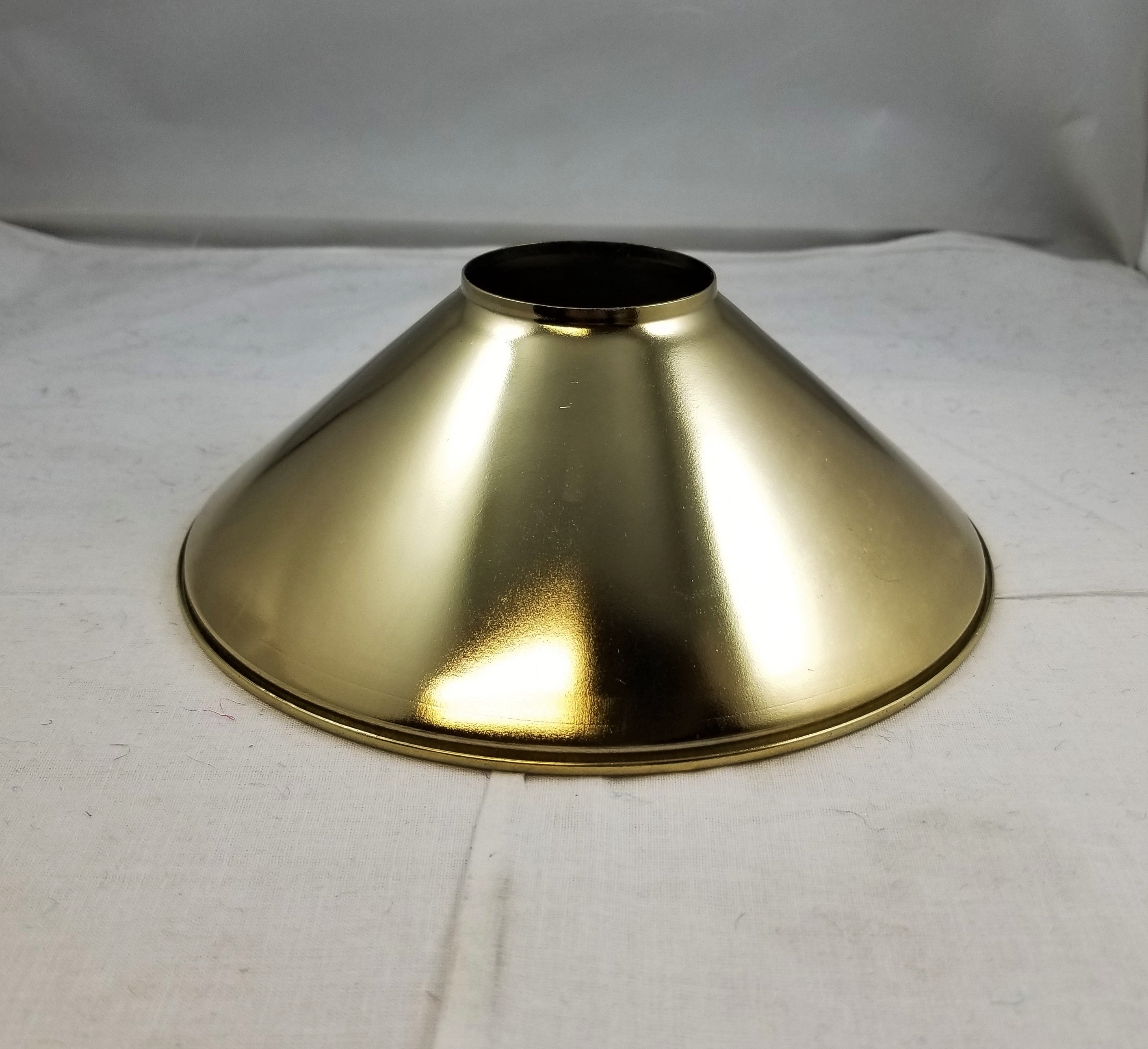 Brass Plated Steel Shade - 2" Top Opening - 2-1/2" High - 7-1/4" Bottom
