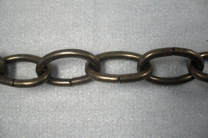 Heavy Oval Weathered Brass Chain 7/32" Thick - 1 Yard Length