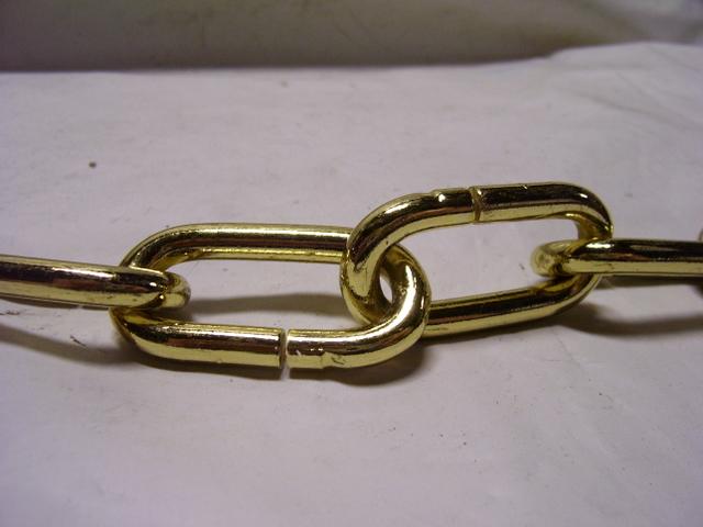 Extra Heavy Duty Side-Cut Chain - Bright Brass in 1 Yard Lengths  Made in Usa