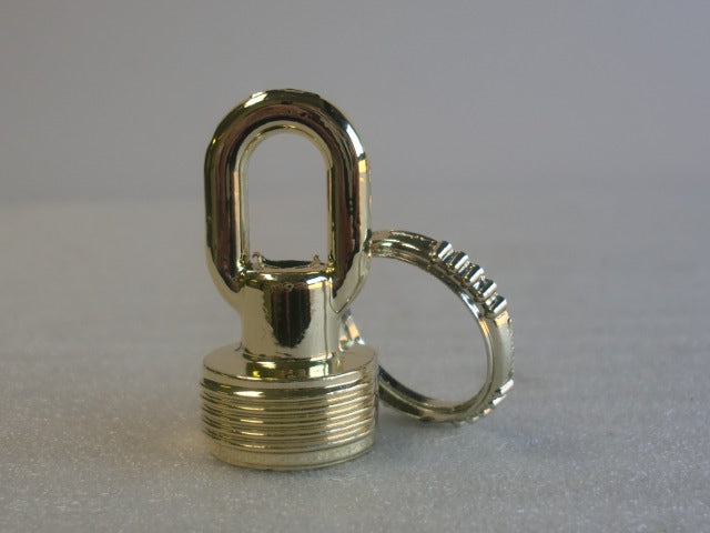 Shiny Brass Screw Collar Loop w/ Wireway