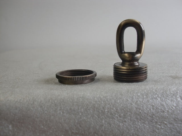 Antique Brass Screw Collar w/ Ring - 1/4 IP