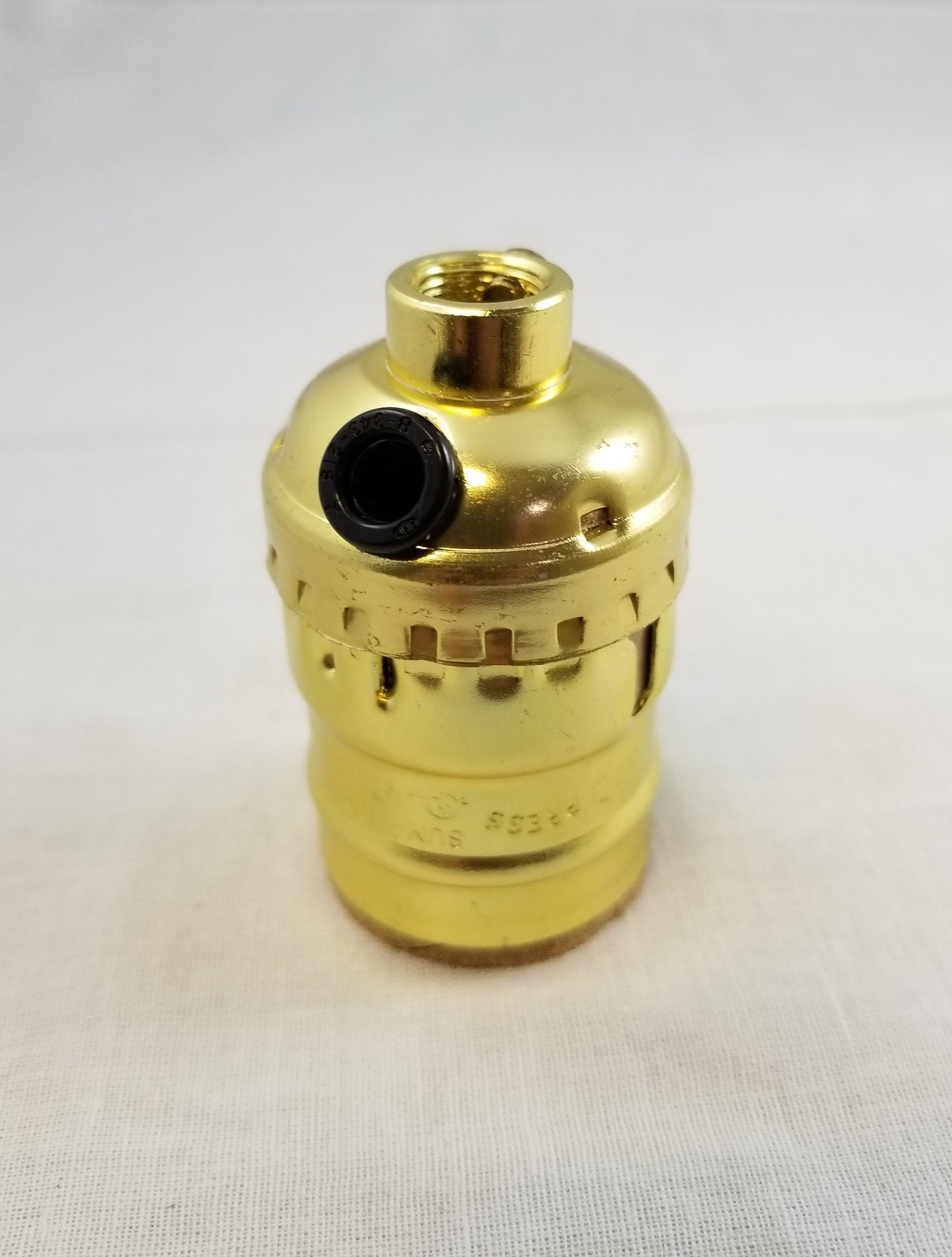 Keyless Socket w/ side outlet cap - Gilt Electrolier Edison Base