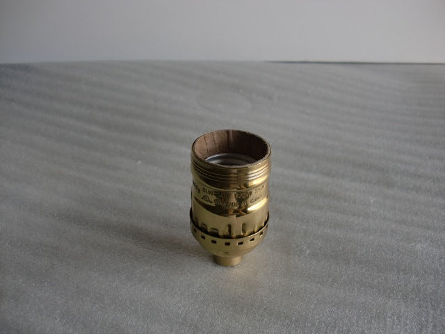 Keyless Socket w/ "Uno" Thread - Brass - Edison Base