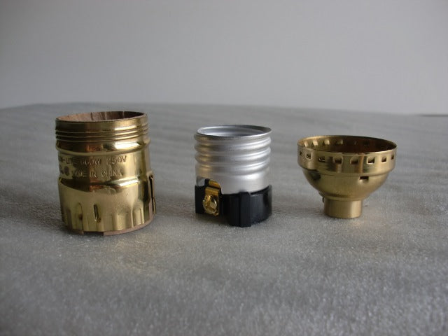 Keyless Socket w/ "Uno" Thread - Brass - Edison Base