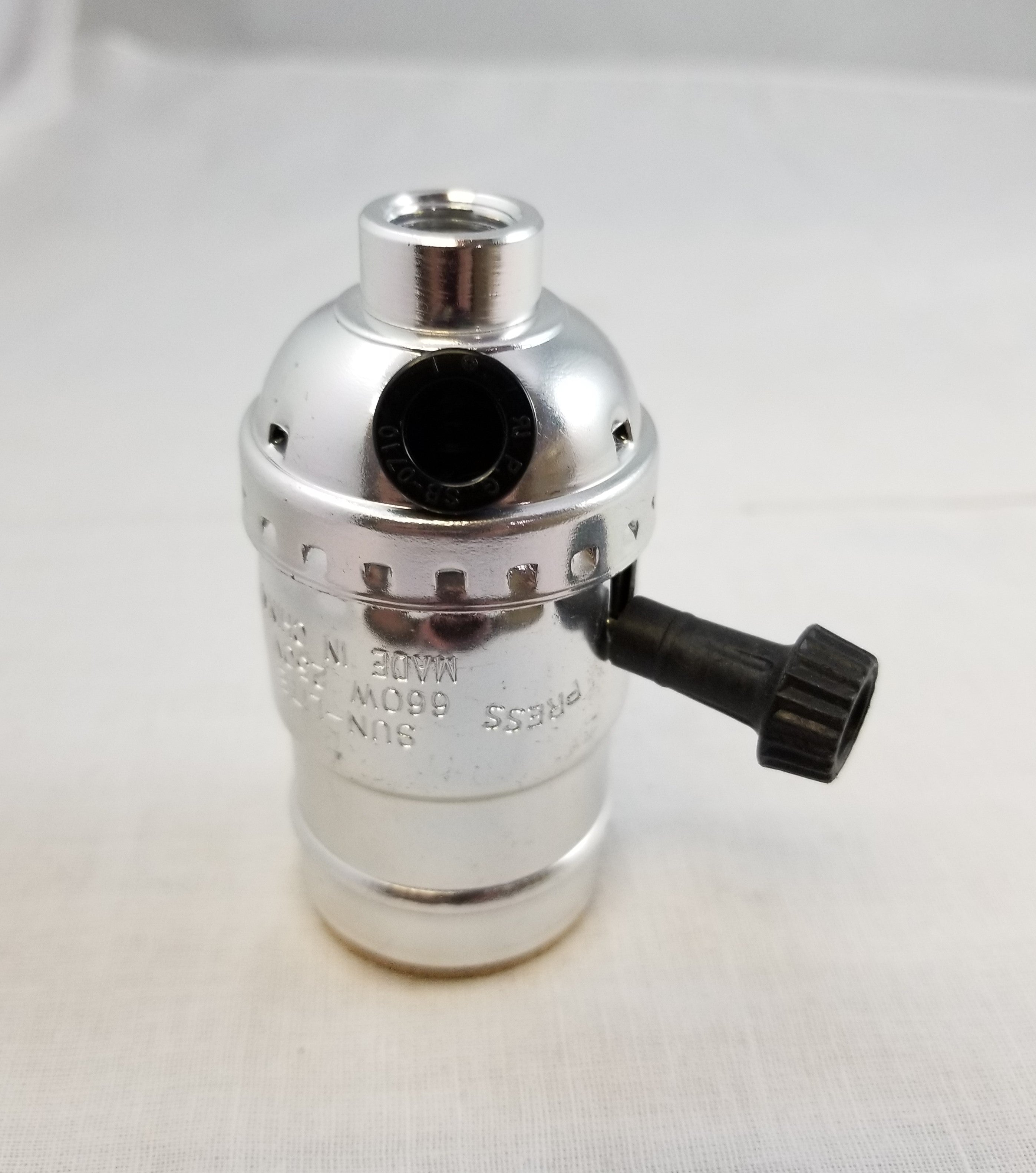 Nickel Plated Turn Knob Socket w/ side outlet cap