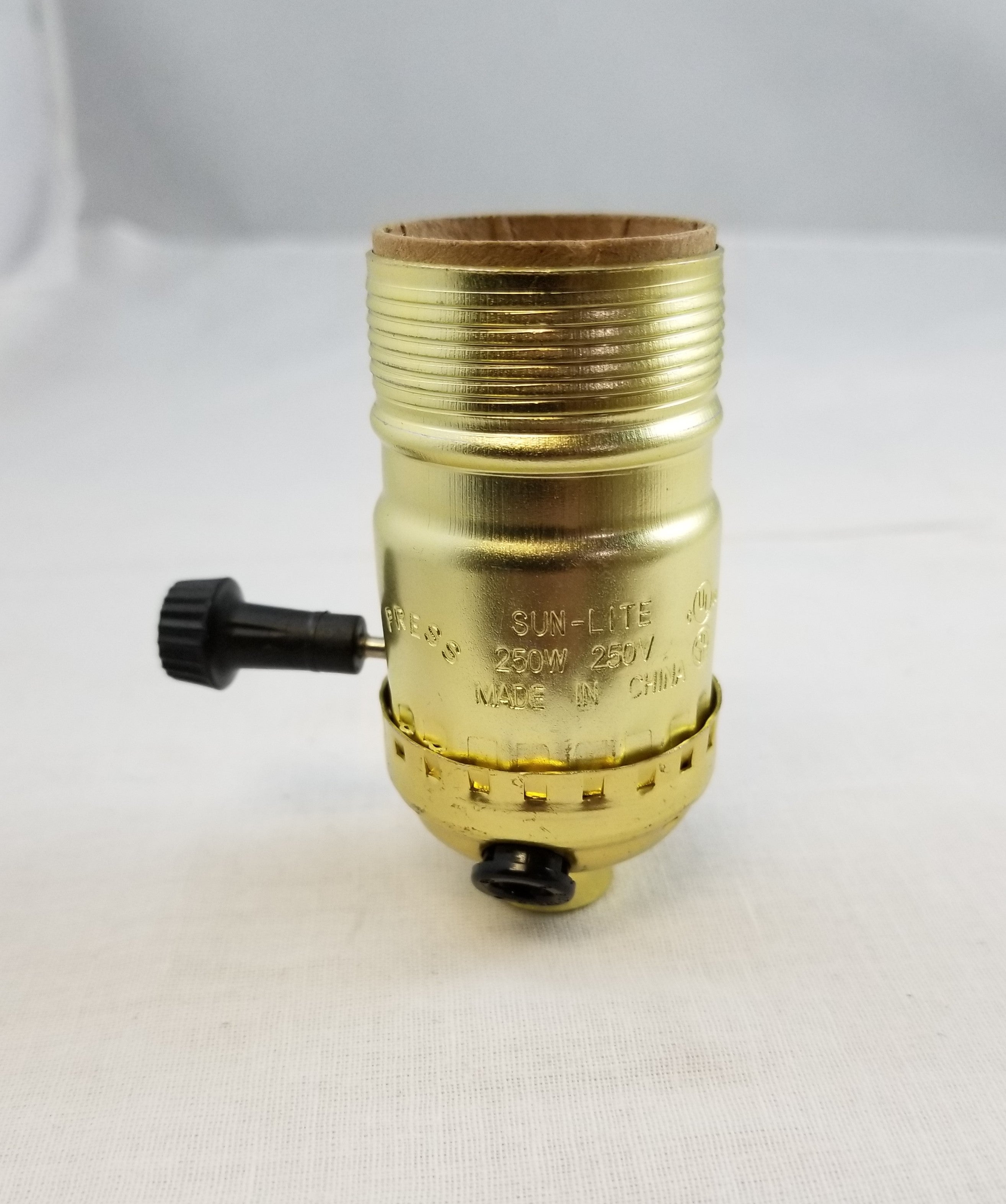Brass Gilt Turn Knob UNO Socket w/ side outlet cap