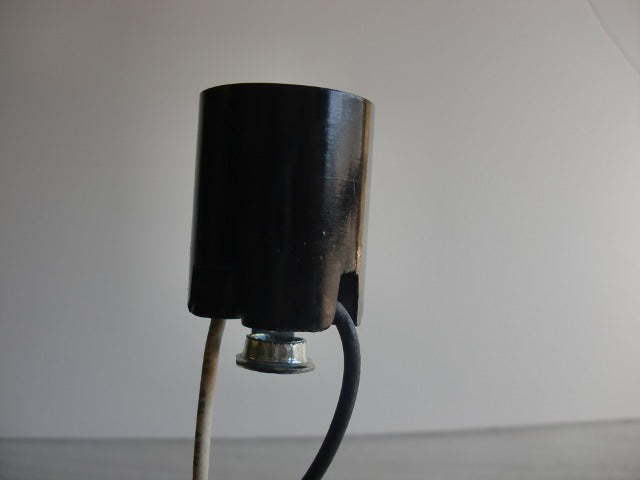 Brown Bakelite Fixture Socket with 1/8 IP hickey and 12" heat wire Leads