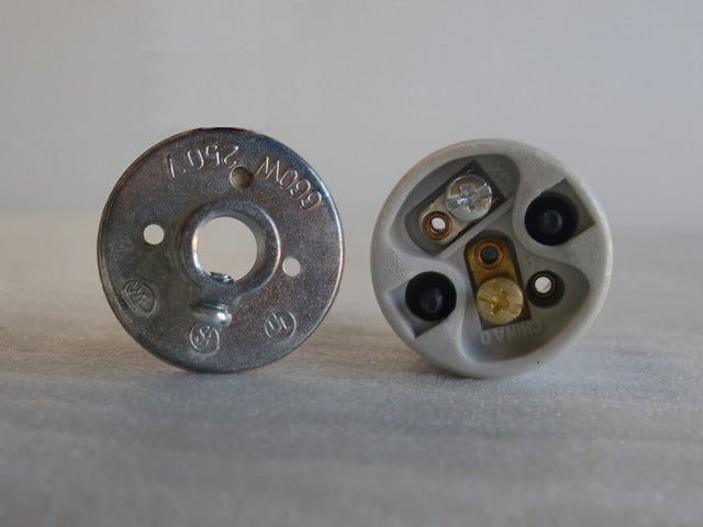 Porcelain Keyless Socket Edison Base with Ground Screw