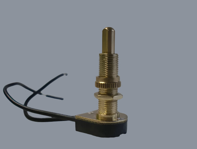 Brass Push Button Switch with a 1-1/8" Shank