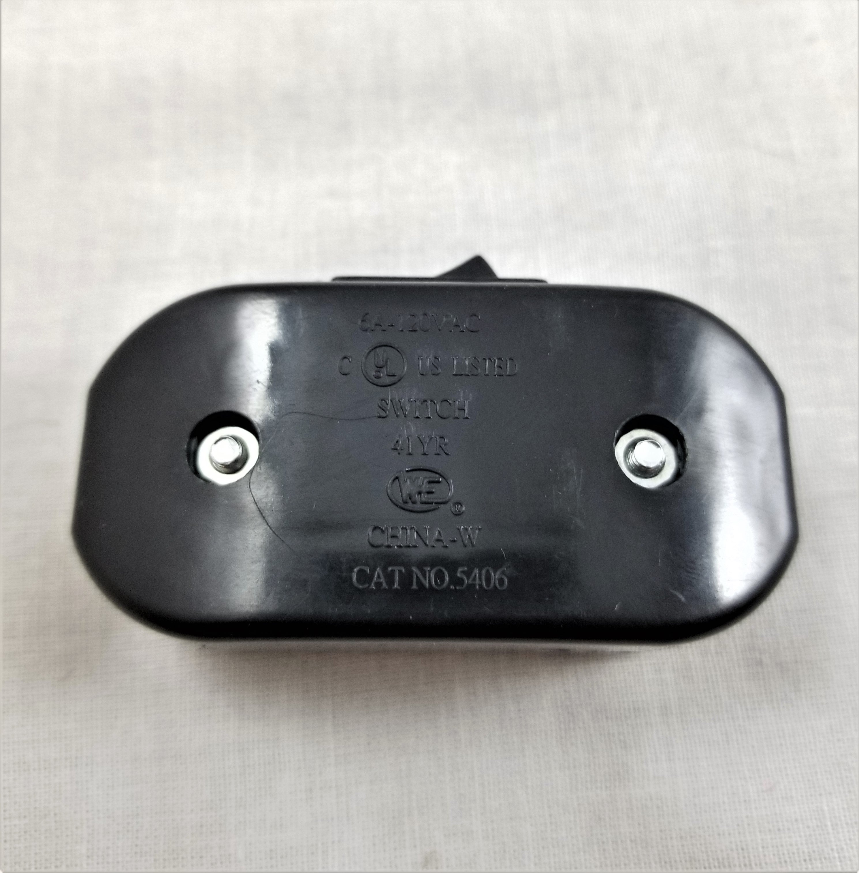 Bakelite Cord Switch - Black - 1-1/4" x 2-1/2