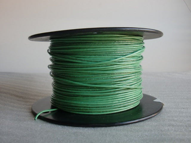 Foot of Approved Single Plastic Covered Green Fixture Wire