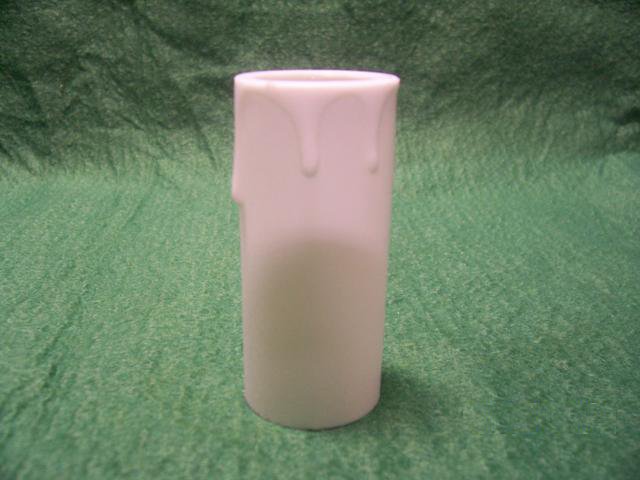 3" Drip Edison Base Candle Cover - White with White Drip