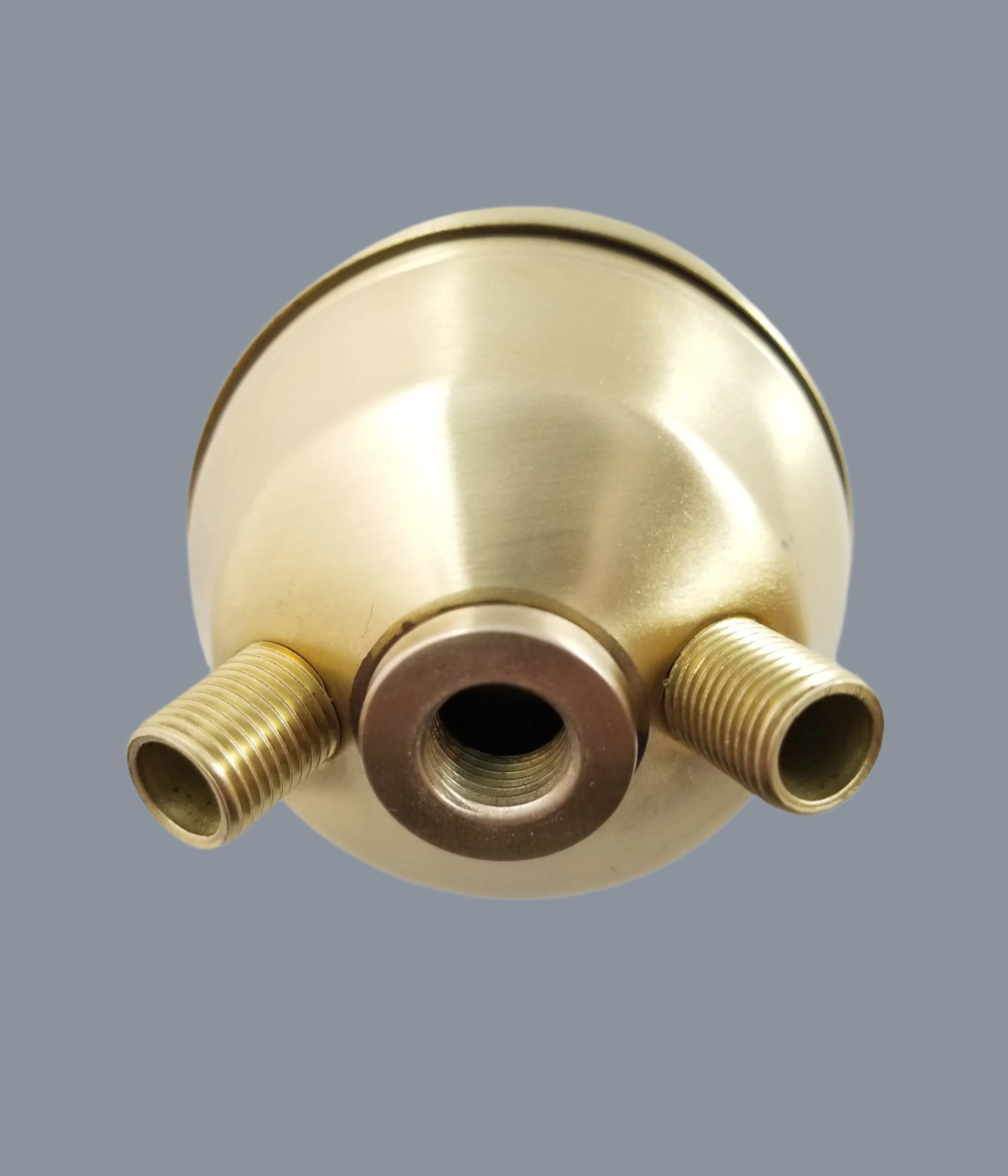 Cluster Head - Solid Brushed Brass - Bottom Tapped 1/8 IP - w/ finial