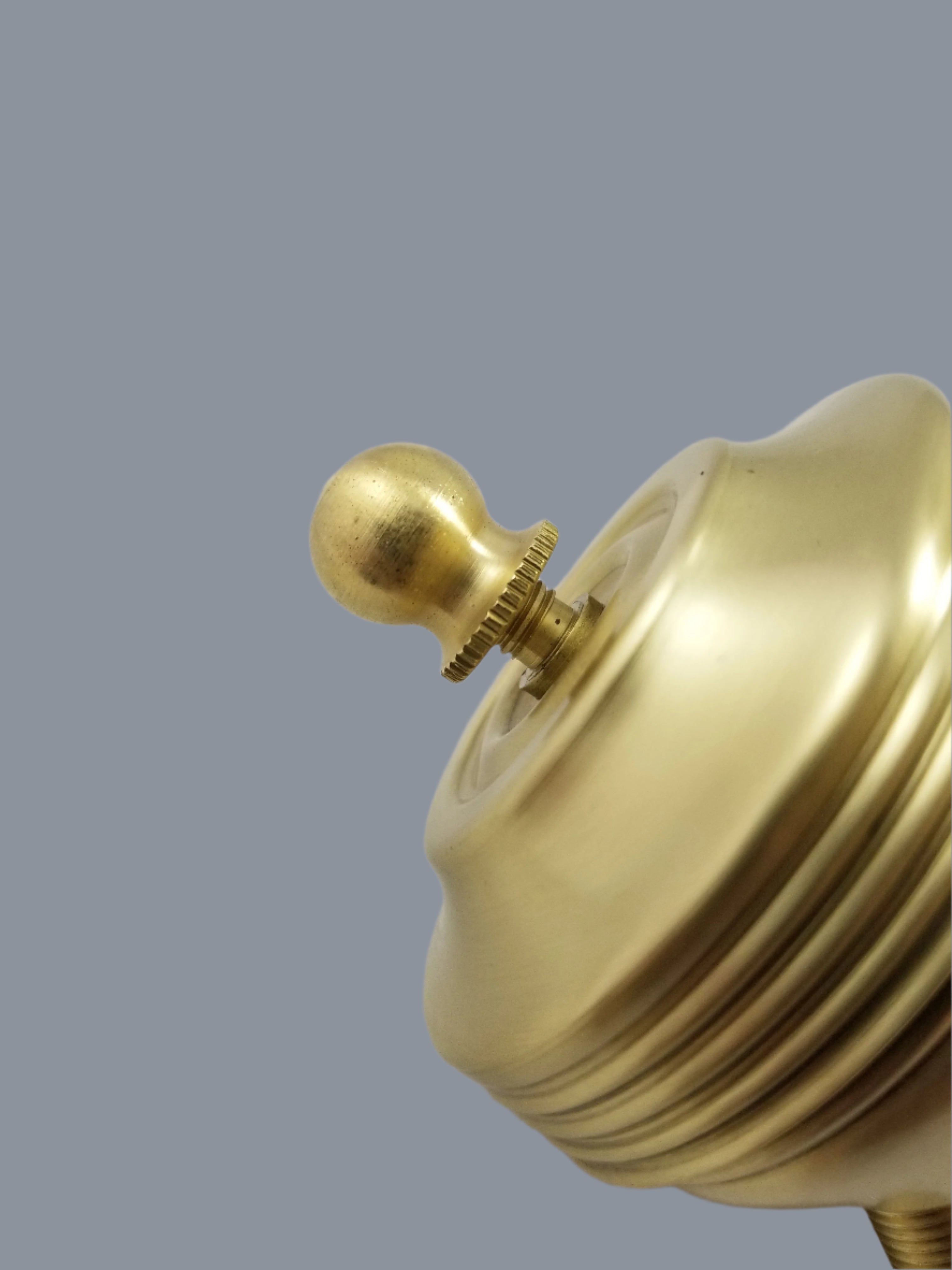 Cluster Head - Solid Brushed Brass - Bottom Tapped 1/8 IP - w/ finial