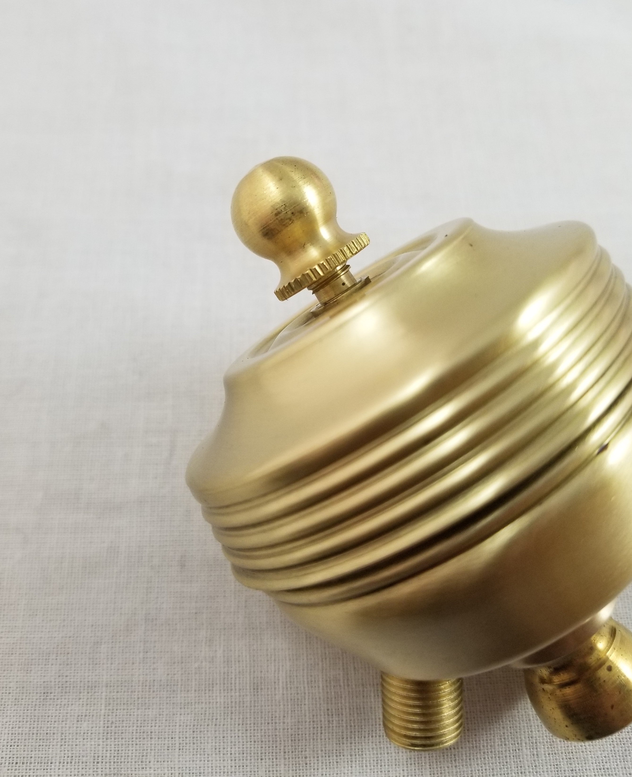 Cluster Head - Solid Brushed Brass - Bottom Tapped 1/4 IP - With Finial