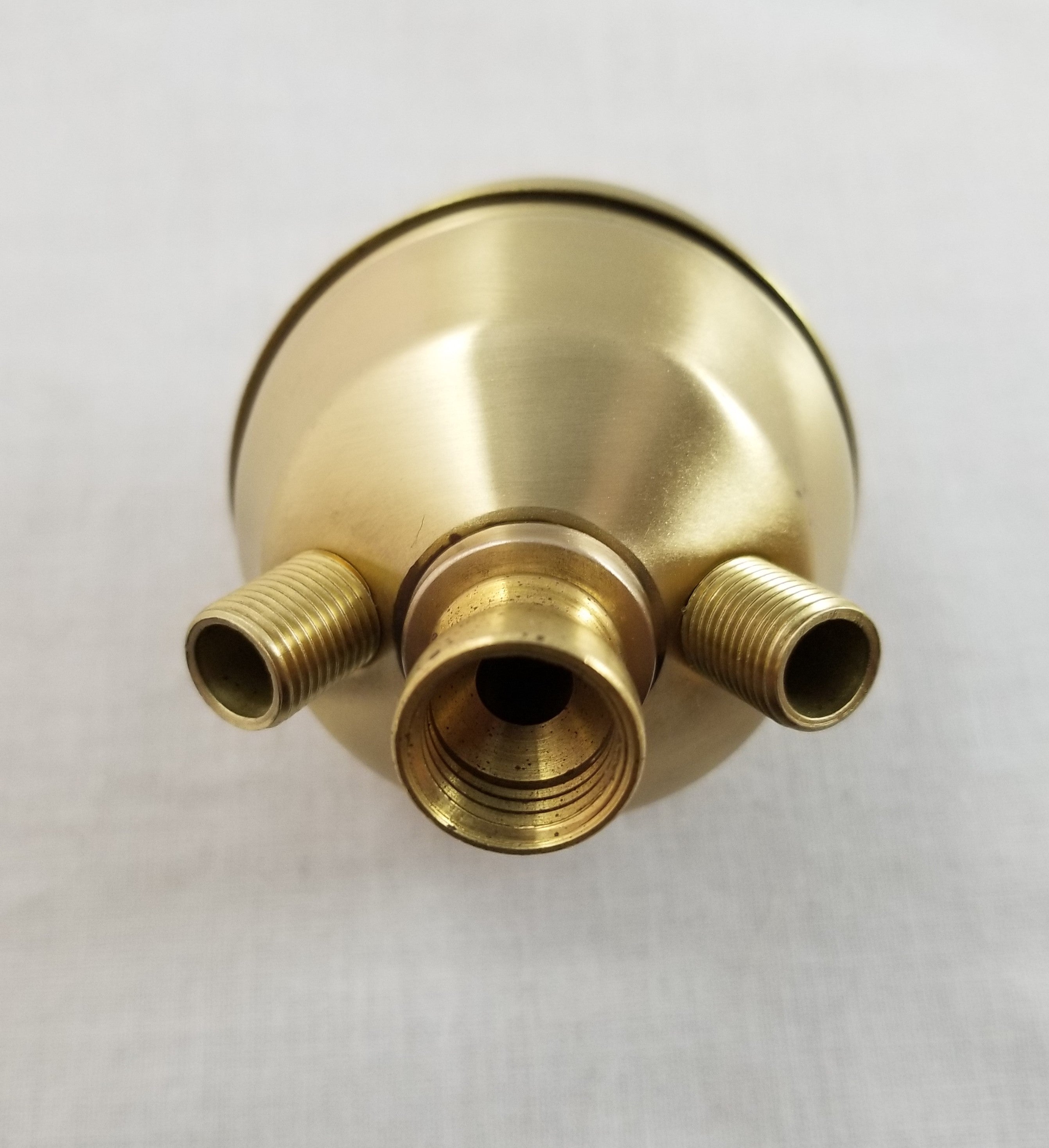 Cluster Head - Solid Brushed Brass - Bottom Tapped 1/4 IP - With Finial