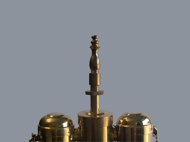 Polished Brass - 2 Light Cluster w/ 8" Pipe & Finial