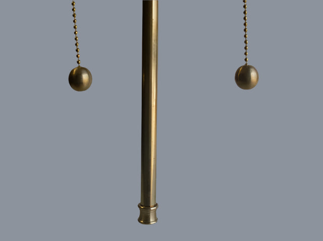 Unfinished Brass - 2 Light Cluster w/ 8" Pipe & Finial