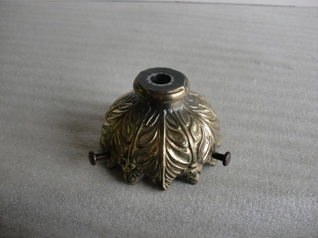 2-1/4" Antique Brass White Metal Shade Holder