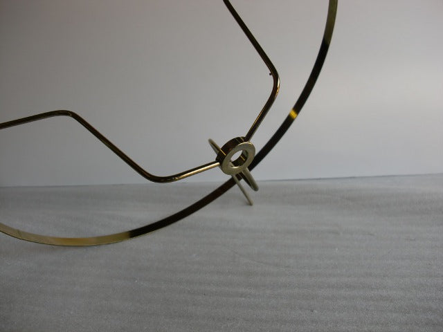 12" Simple Brass Holder with Hooks