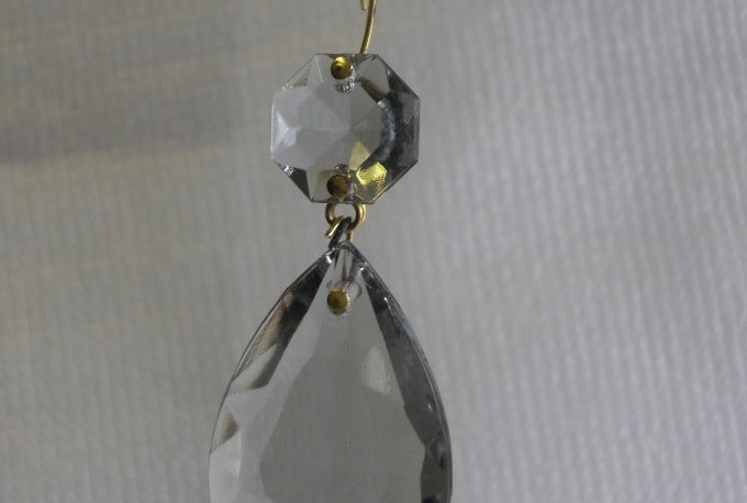 Crystal Pendalogues - 2" Long - Smoke with Chrome Pins