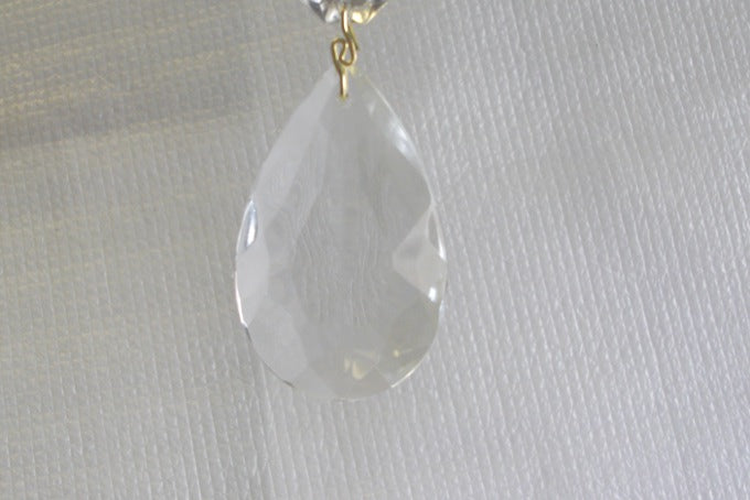 Crystal Pendalogues - 2" Long - Clear with Brass Pins   (READ DESCRIPTION)