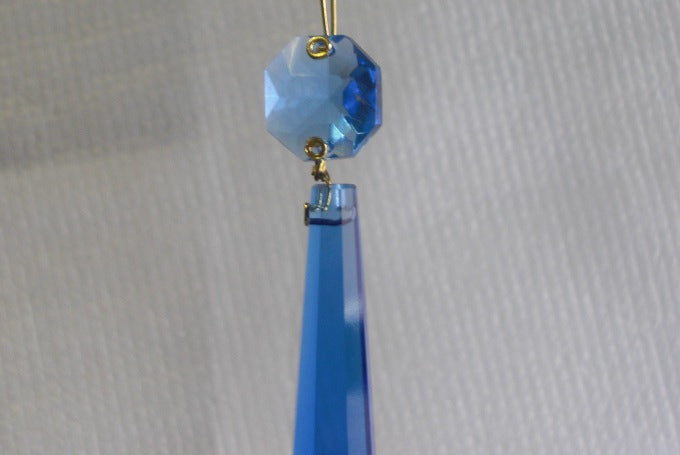 Blue Crystal Prism-3" Brass Pins