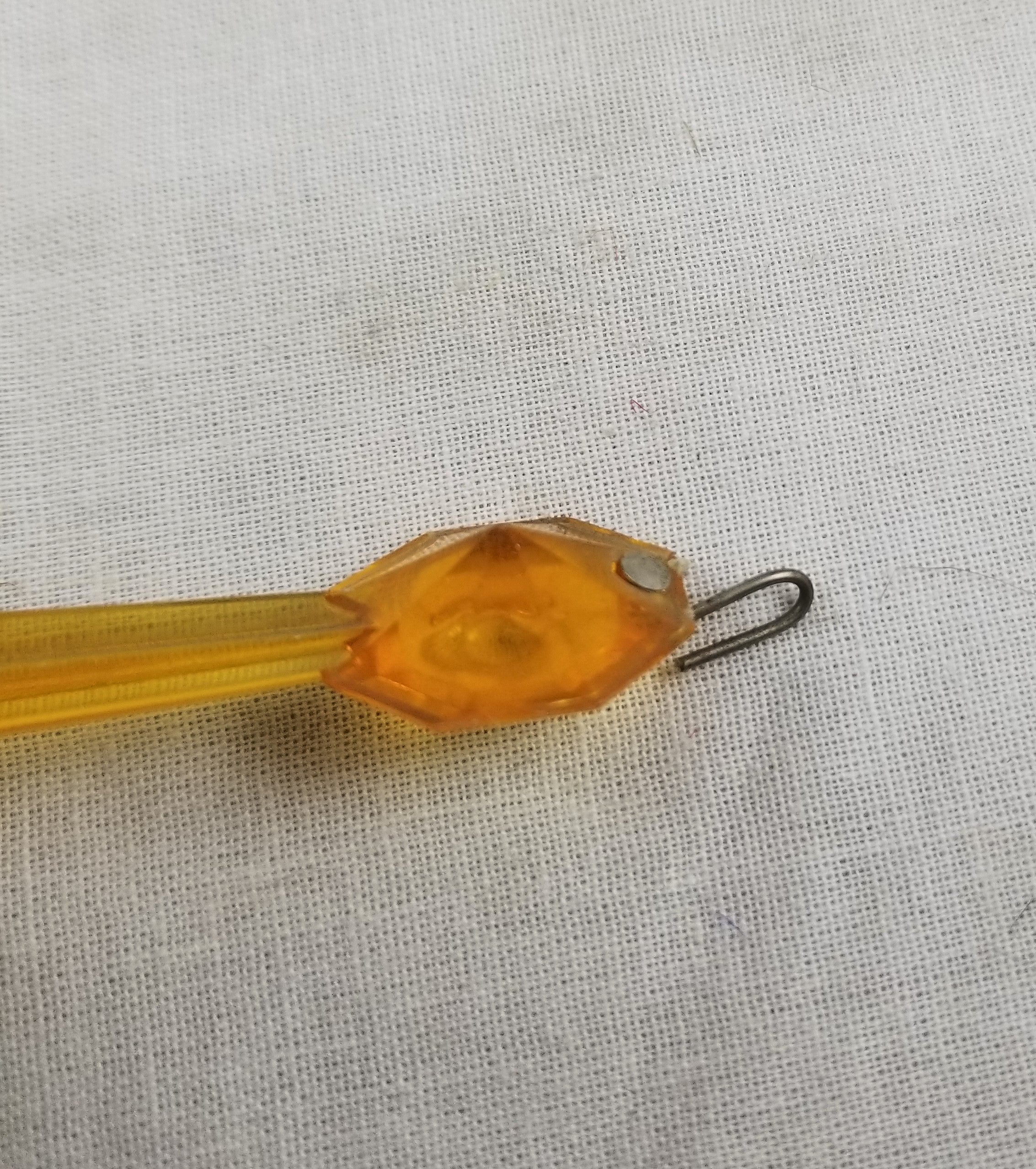 Amber Plastic Prism - 6" - One Piece Pinned **LIMITED QUANTITY**