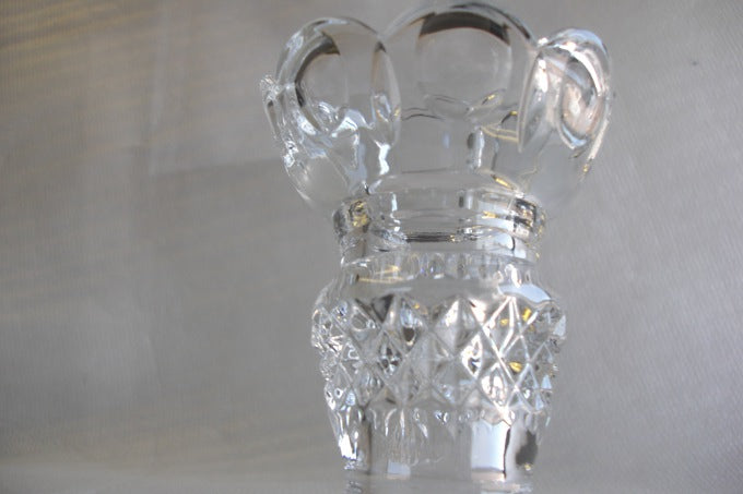 Crystal Etched Glass Cup at 4 inches tall.