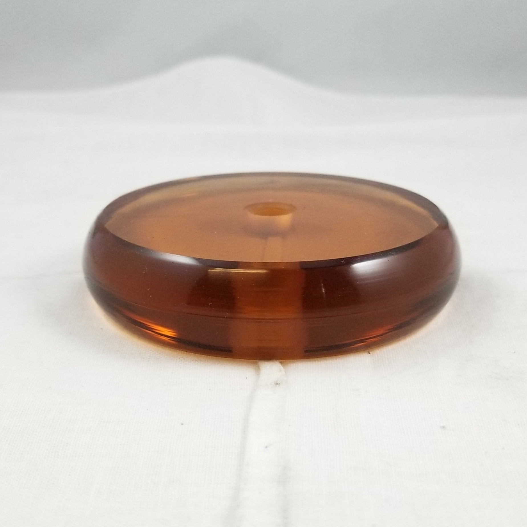 Amber Glass Ring with Center Hole