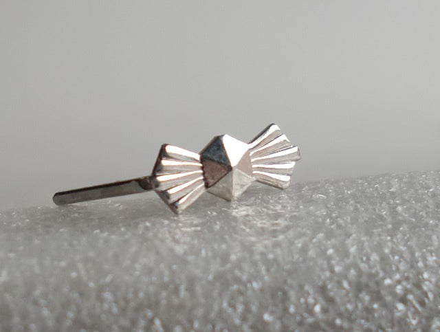 Smaller Silver Bowtie Prism Pin