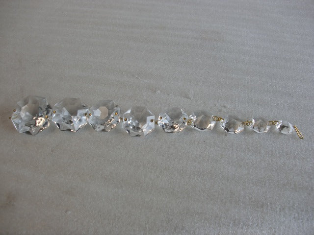 9" Crystal Graduated Beads with Brass Pins