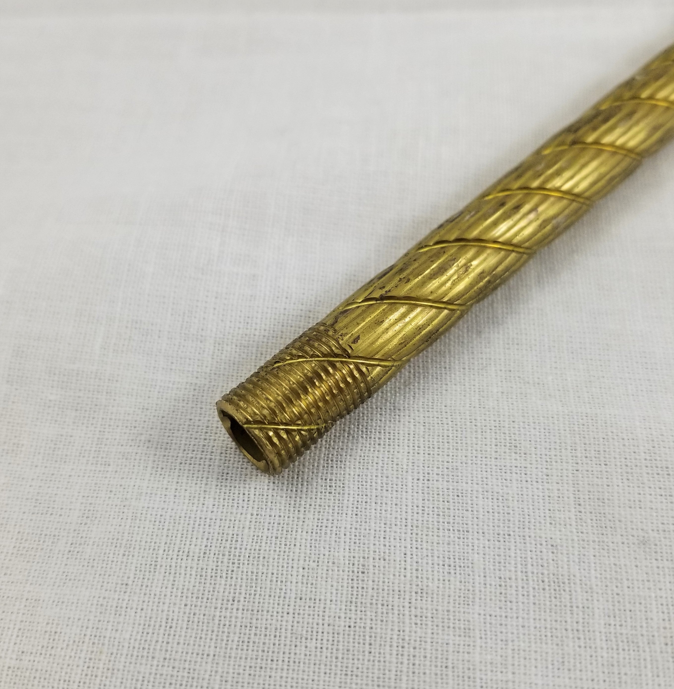 Rope and Reeded Pipe - 12" - Unfinished - Threaded at both ends - 3/8 O.D.