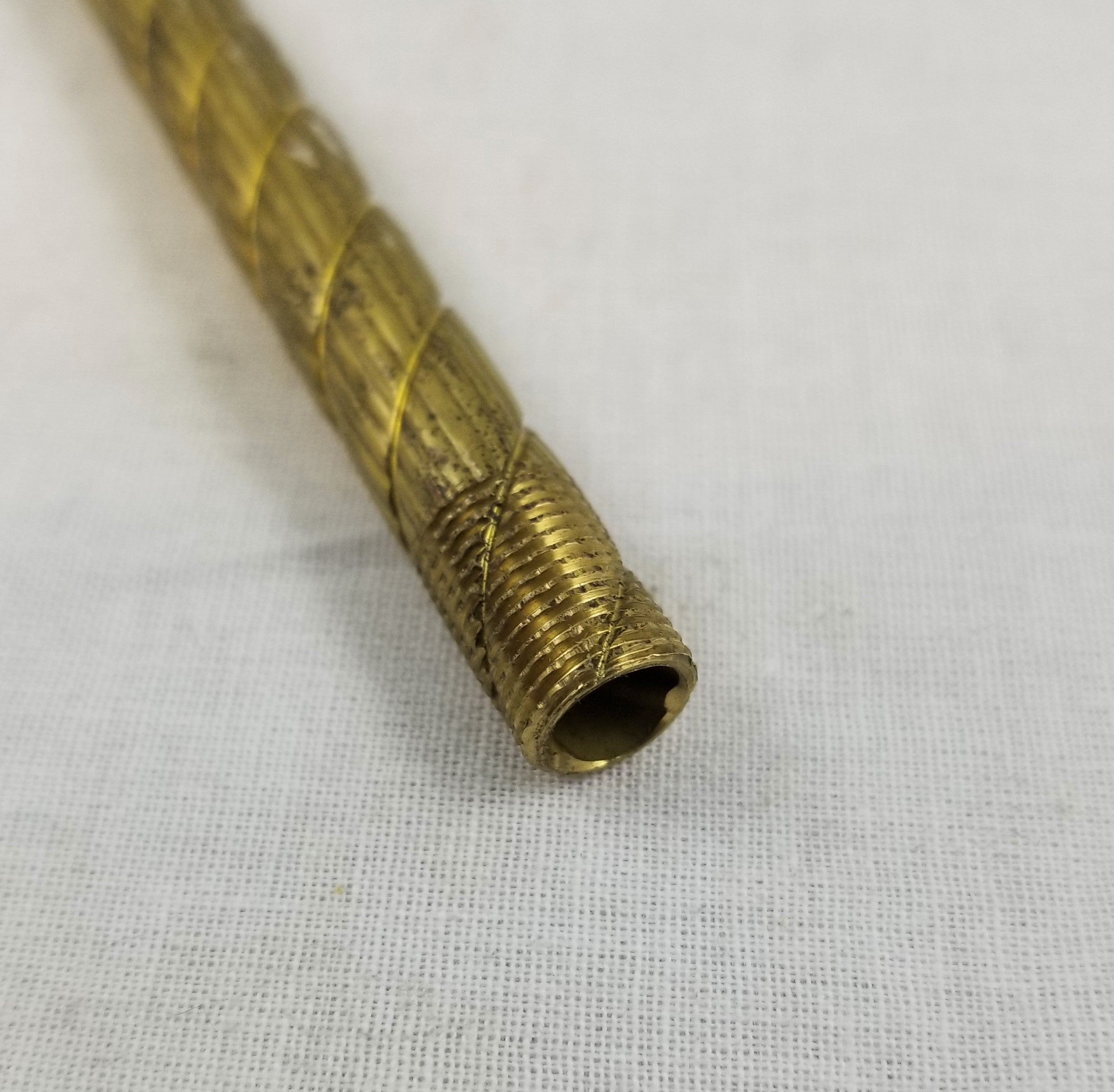 Rope and Reeded Pipe - 12" - Unfinished - Threaded at both ends - 3/8 O.D.
