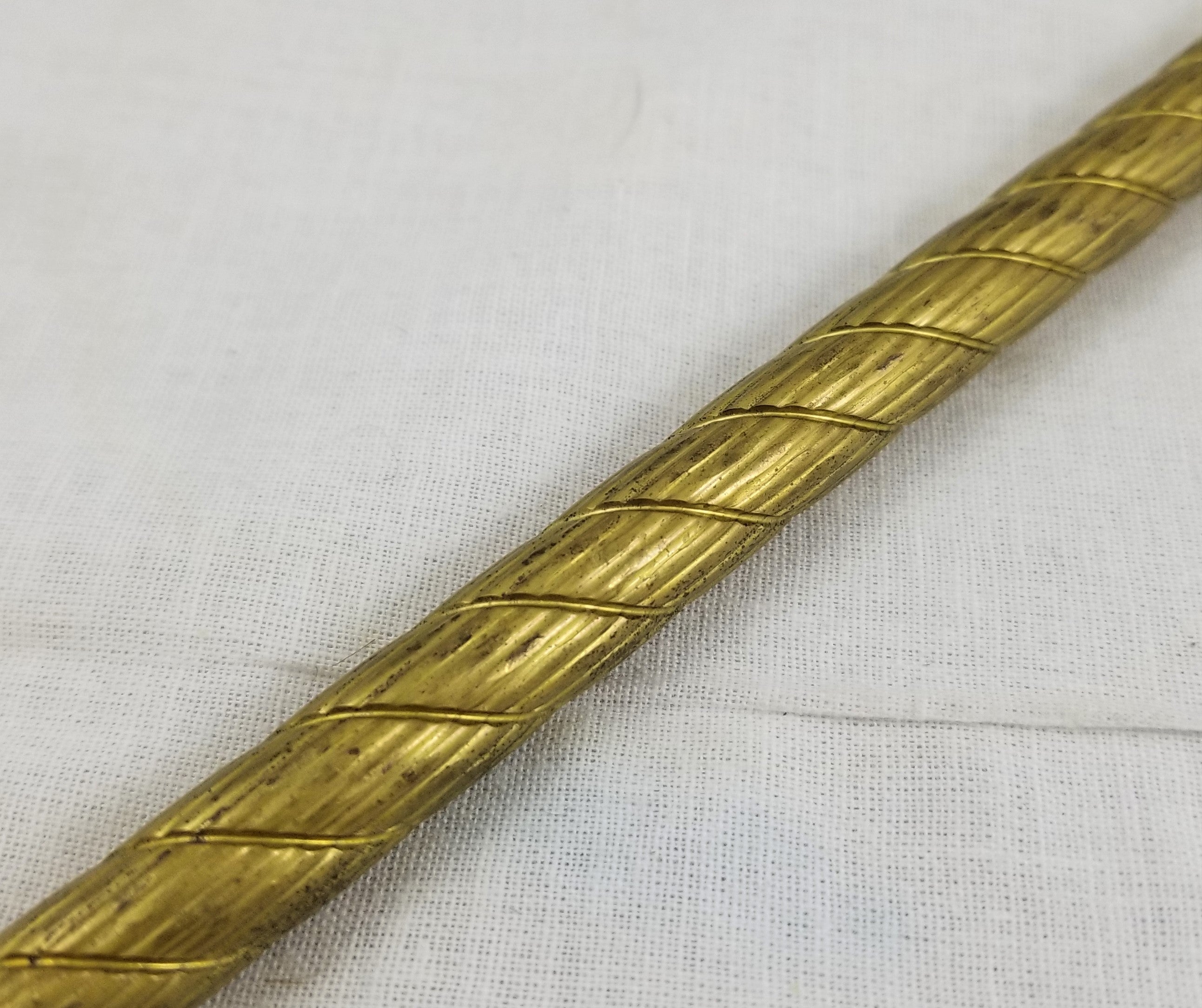 Rope and Reeded Pipe - 12" - Unfinished - Threaded at both ends - 3/8 O.D.
