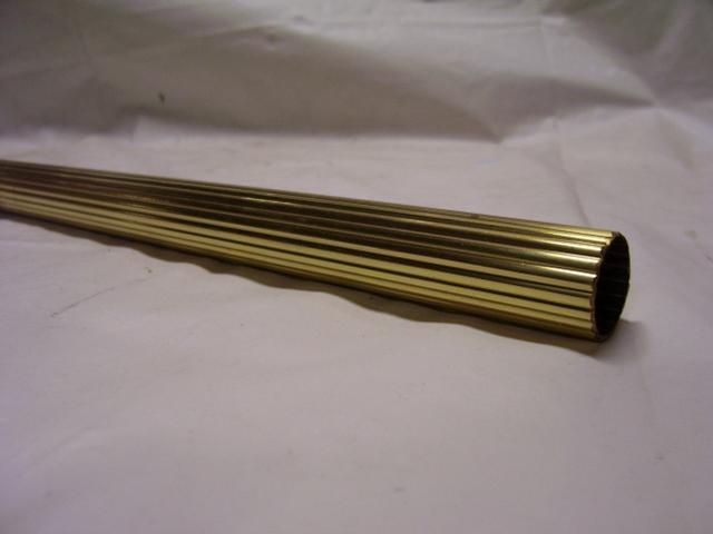 3 Foot Solid Brass Reeded Pipe - Brushed Brass - 7/8" O.D.