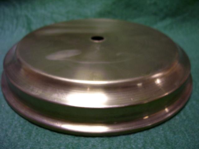 3"spun brass base1-1/4"ht w/wirehole-satin polished&lacquered