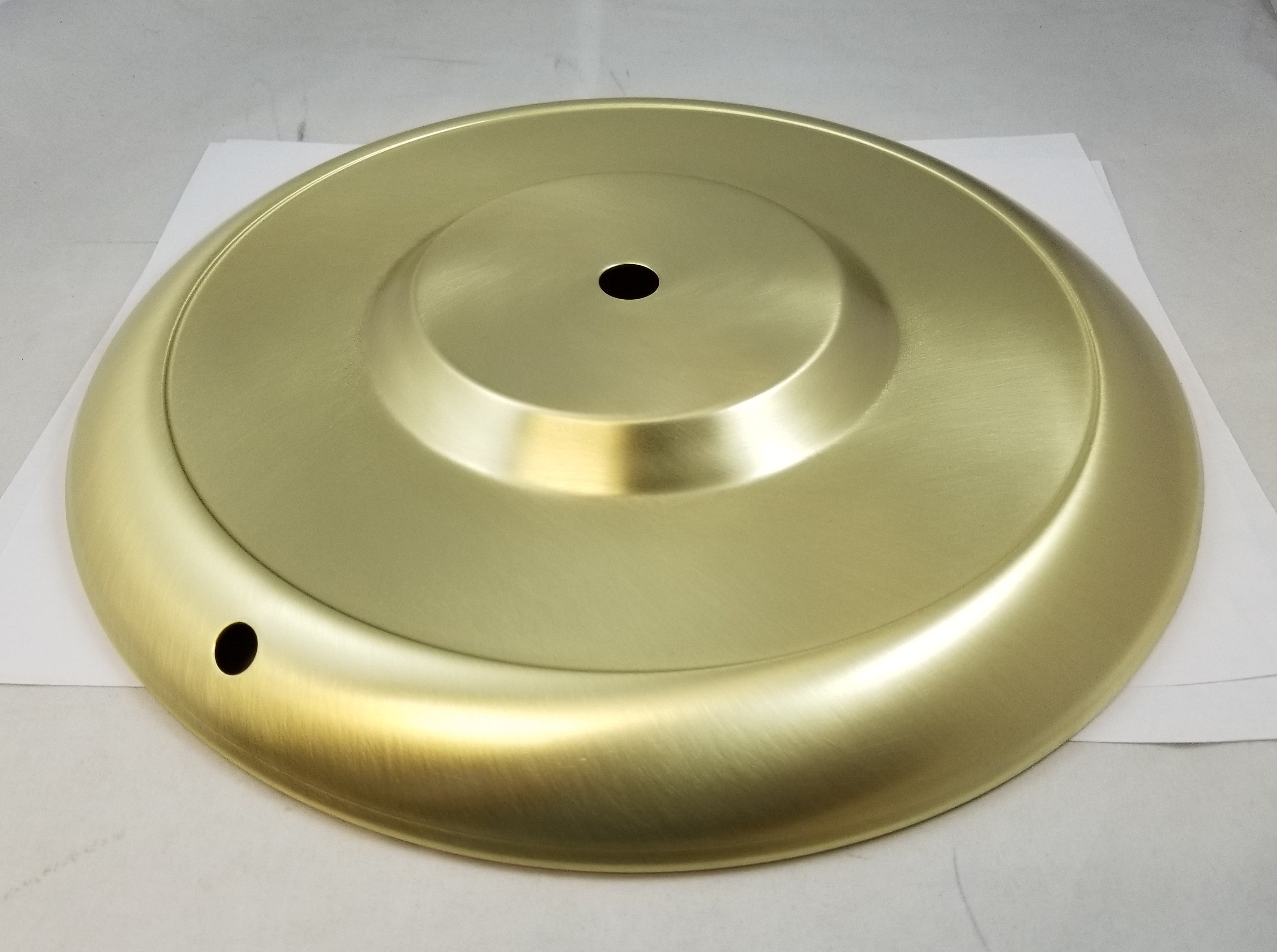 floor lamp base 10 5/8"dia. - w/ rolled edge solid brushed brass