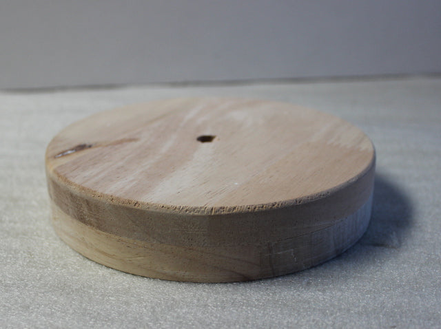 Lightly hued all wood base 6 inch diameter