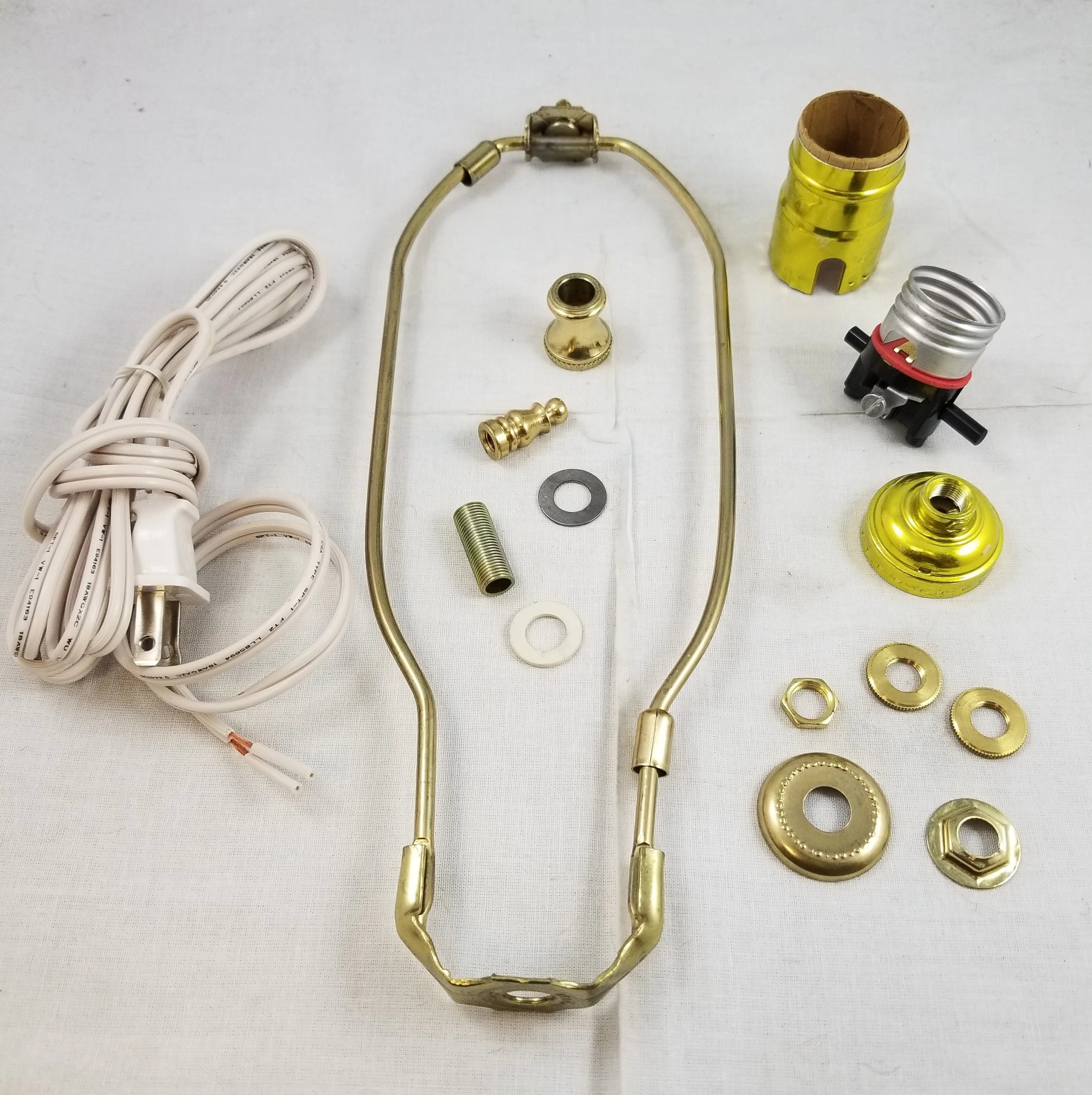 Floor Lamp Making Kit - Repair or Rewire Lamps with All Premium Essential  Parts, 10 Inch Harp and Extra Long 12 Foot Cord Included (Gold) - Wholesale  Craft Outlet