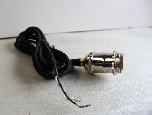 Pendant Kit Silver Socket with Black Cord