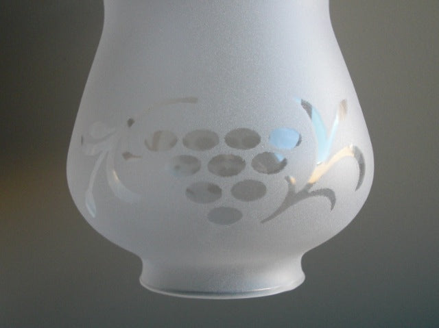 glass fixture shade-2-1/4"fit.-5" high-etched grape pattern