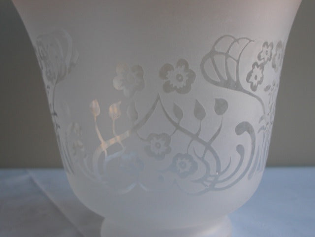 Glass Fixture Shade - 2-1/4" Fitter - Satin Etched in Tinted Amber