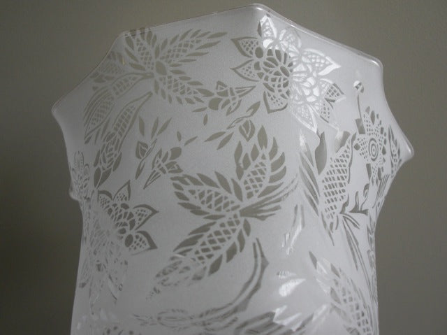 4.5 inch patterned glass shade.