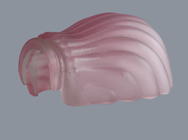 Glass Shell Style Glass Fixture Shade in Clear Frosted Pink.
