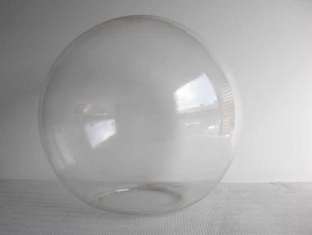 8" Clear Neckless Globe - Domestic (w/imperfections-tiny bubbles in glass)