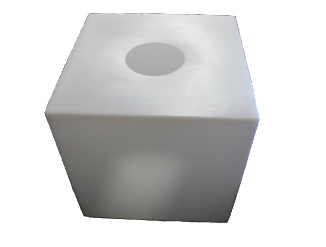 Polyethylene (Plastic) Cube for Lighting - 15" Cube, 14-7/8" each side, 5-1/4" hole.