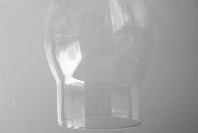 3" fitter Glass Chimney 8-1/2" high w/ 3 5/8" bulge - clear