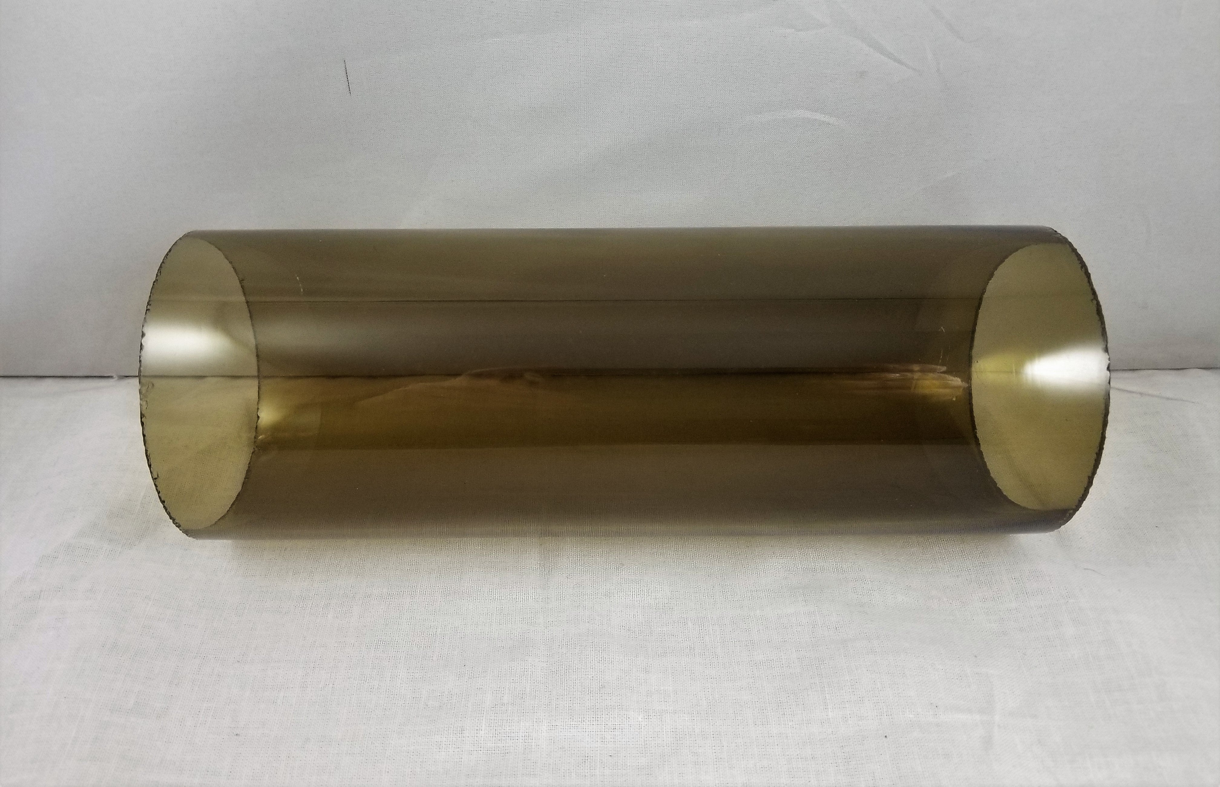 Smoke Glass Cylinder 8" high 3" top & bottom dia.