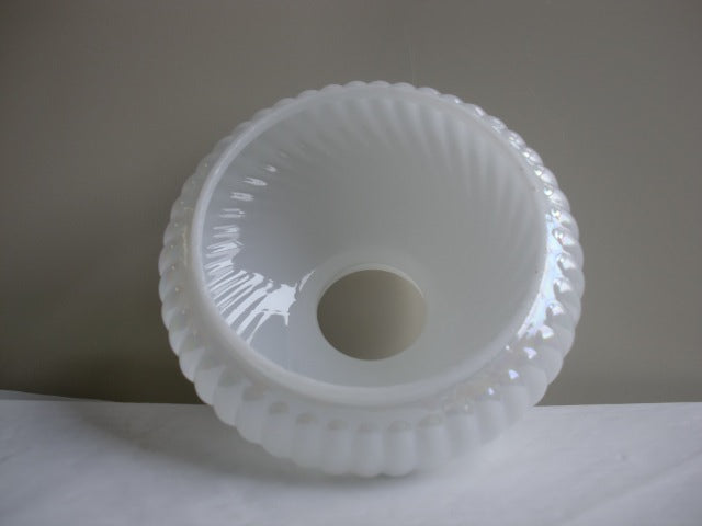 Pearl hued glass student shade showcasing a 4-5/8" fitter edge.